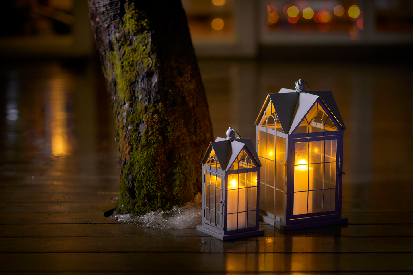 Lyhty Cello House 45cm ruskea