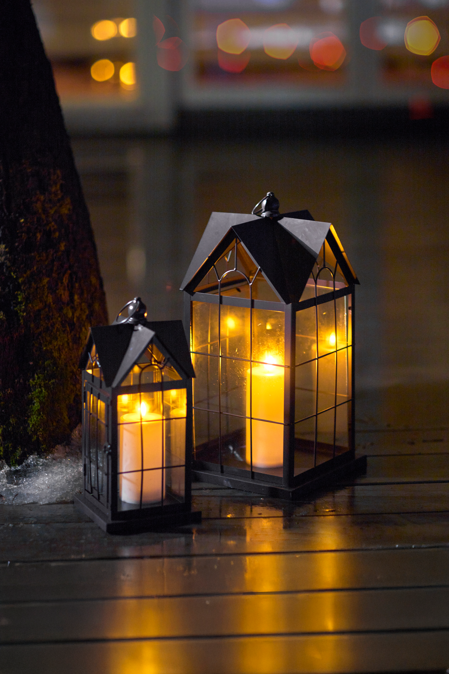 Lyhty Cello House 45cm ruskea