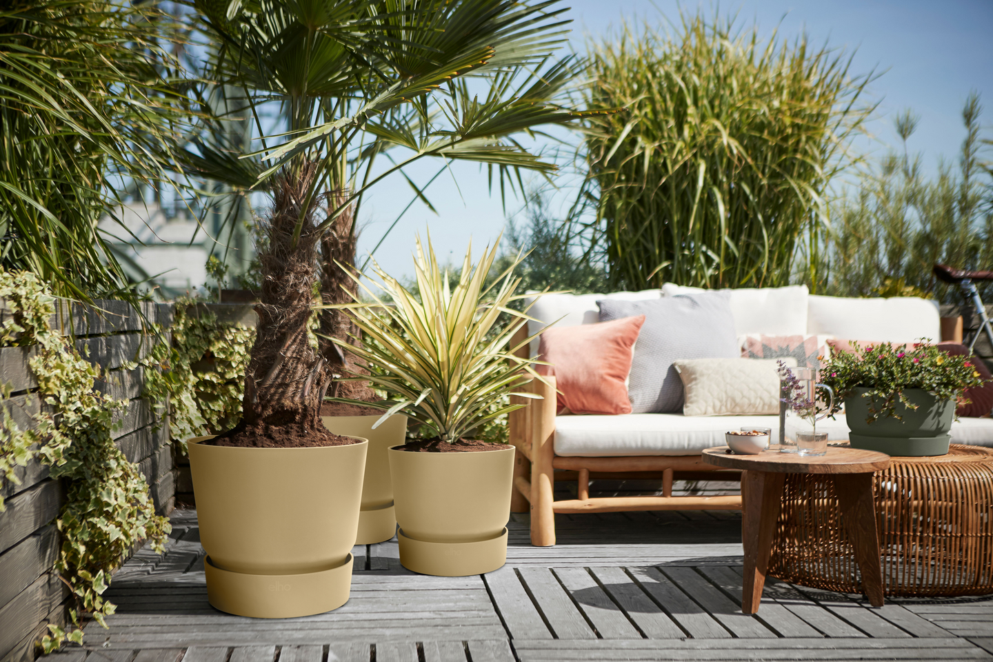 Ruukku Elho Greenville 20cm leveällä aluslautasella hiekka