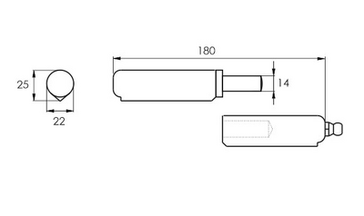 Hitsattava sarana PROF 180mm kuulalaakerilla ja rasvanipalla