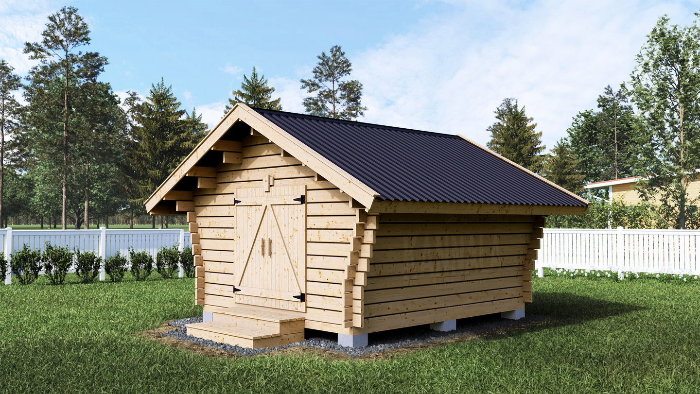 Hirsilato Kannala 10,5m² rakoseinä