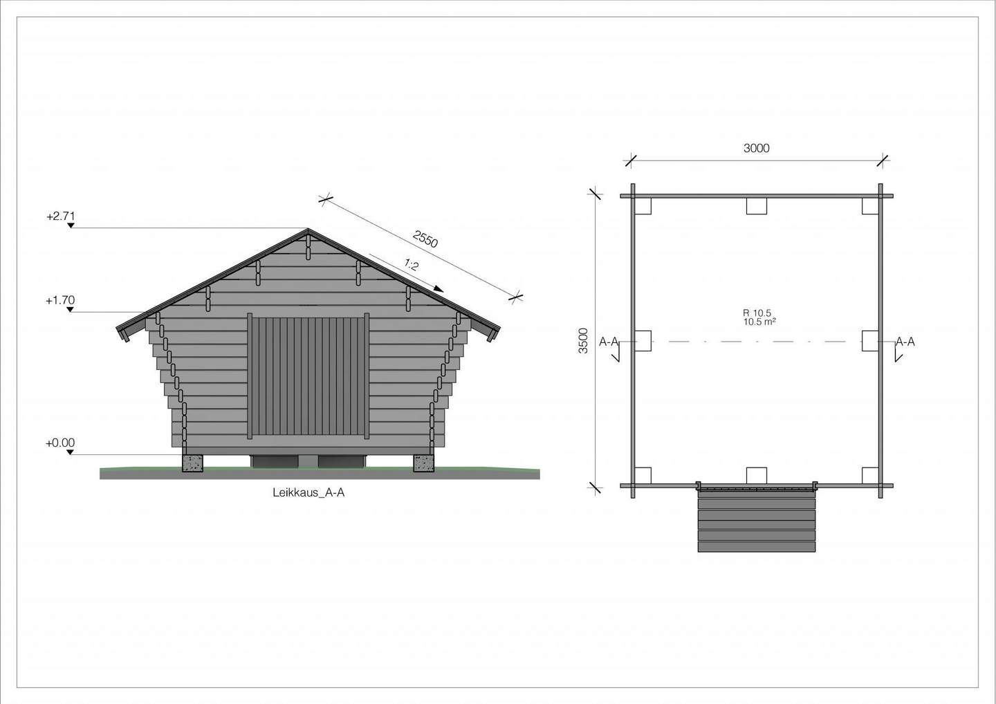 Hirsilato Kannala 10,5m² rakoseinä