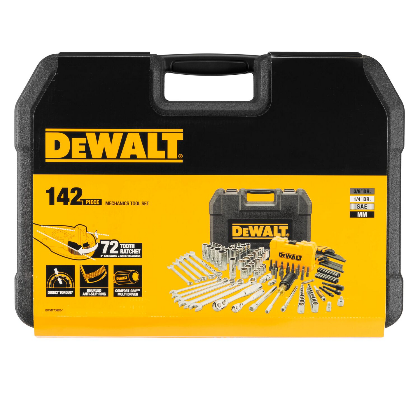 Mekaanikon työkalusarja Dewalt 1/4" 3/8" 142kpl