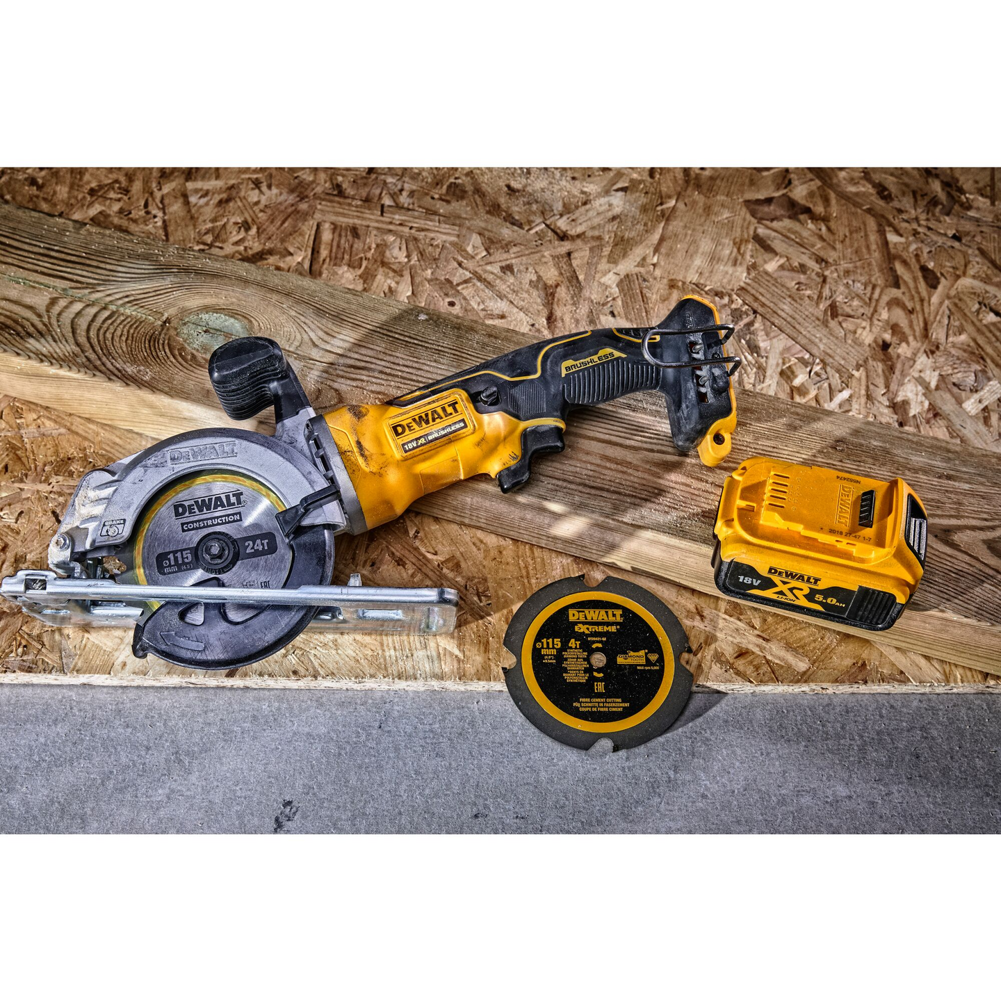 Akkupyörösaha Dewalt 115mm DCS571N-XJ