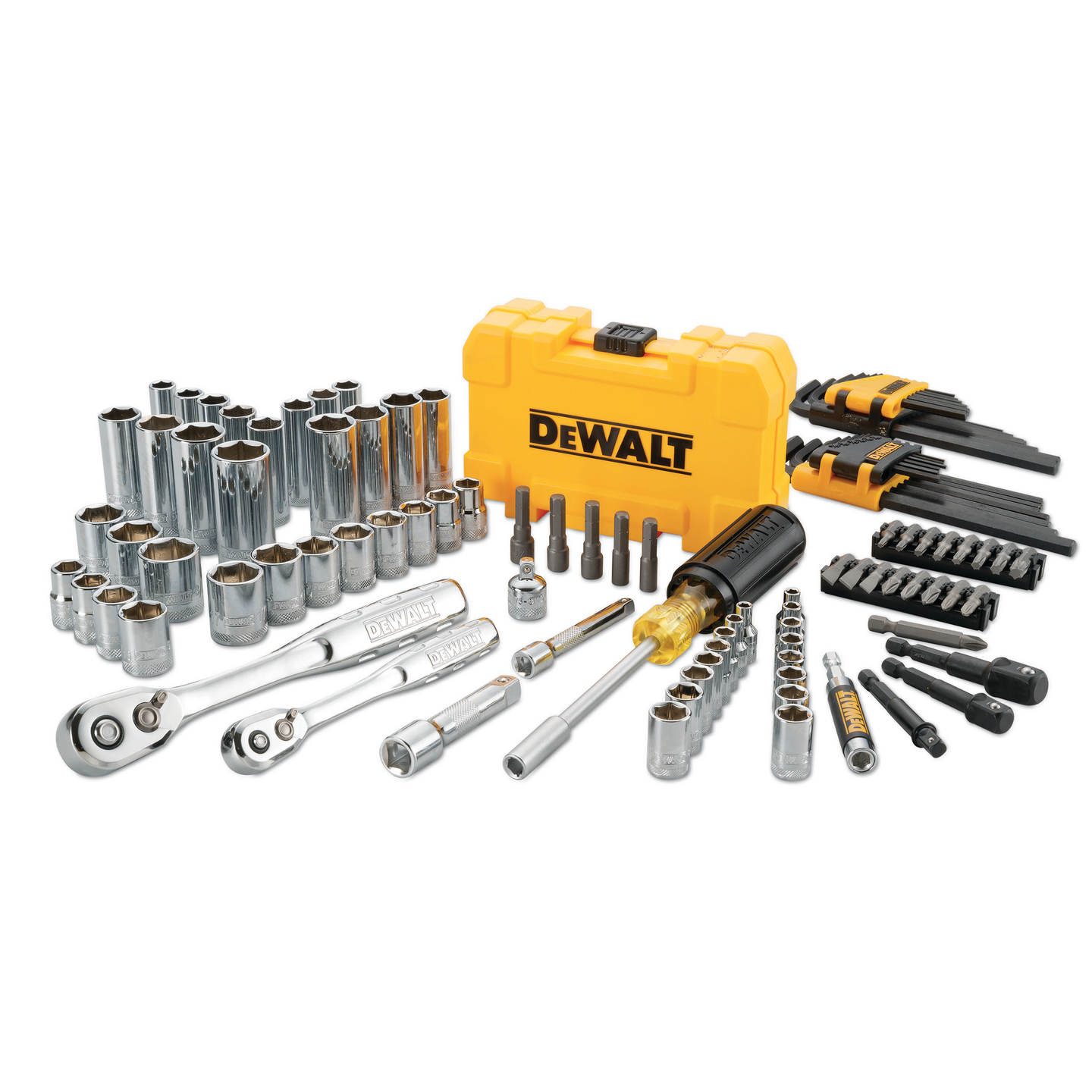 Mekaanikon työkalusarja Dewalt 1/4" 3/8" 108kpl