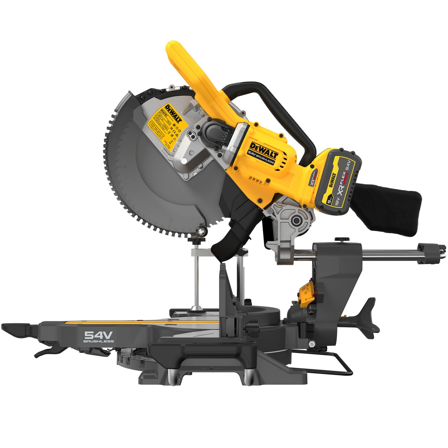 Akkukatkaisu- ja jiirisaha DeWalt DCS781X2 54V 305mm XR 2X9,0Ah