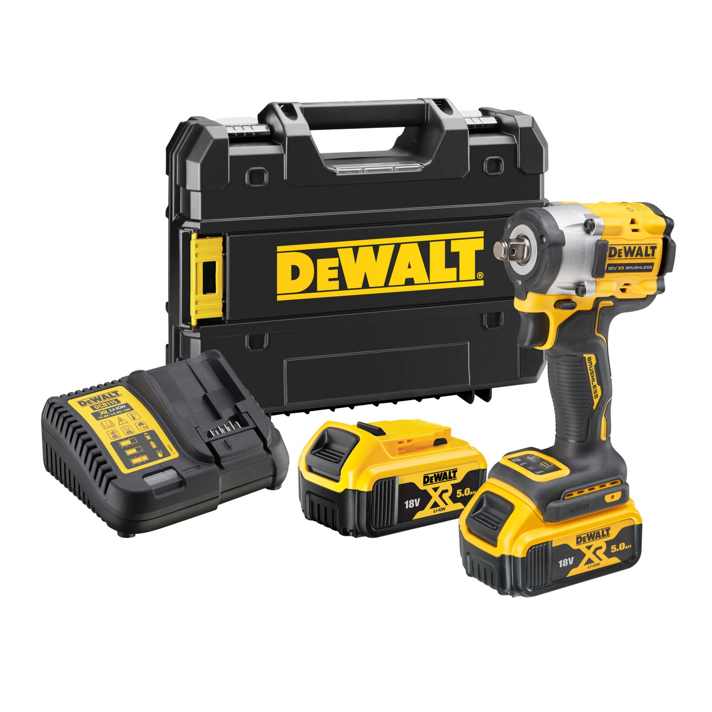 Akkumutterinväännin DeWalt DCF921 P2T 18V XR 1/2" 2X5,0Ah