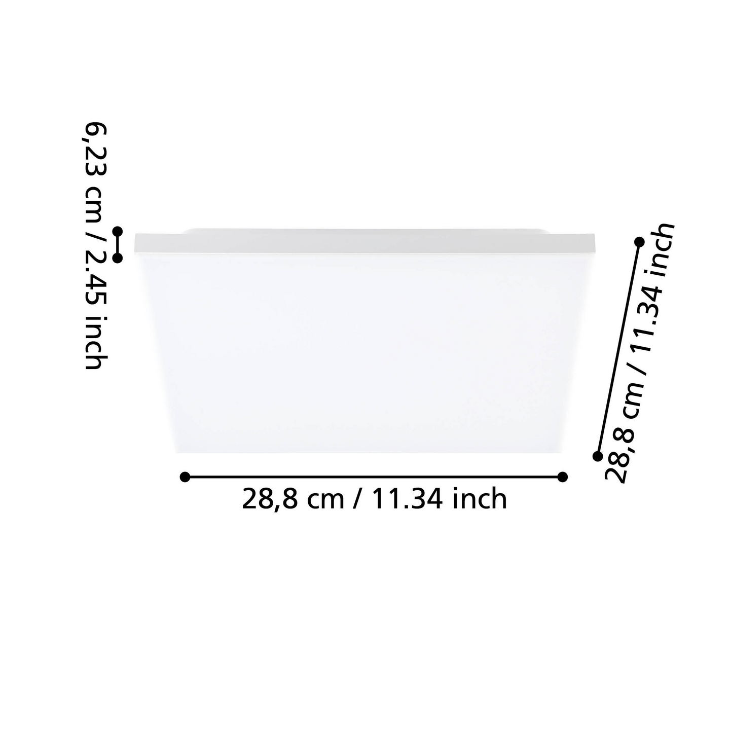 Kattovalaisin EGLO Turcona B led 28,7x28,7cm 10,8W 3000K 1300lm valkoinen