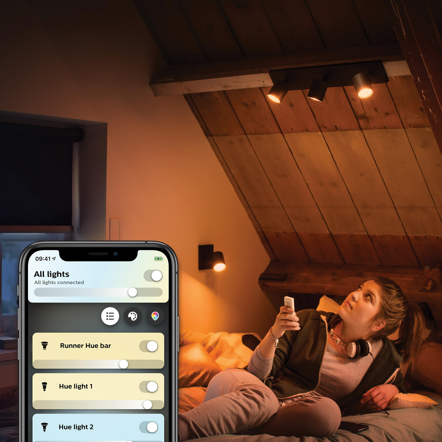 Kohdevalaisin Philips Hue Runner 1x4.2 W 400l 2200-6500 Musta