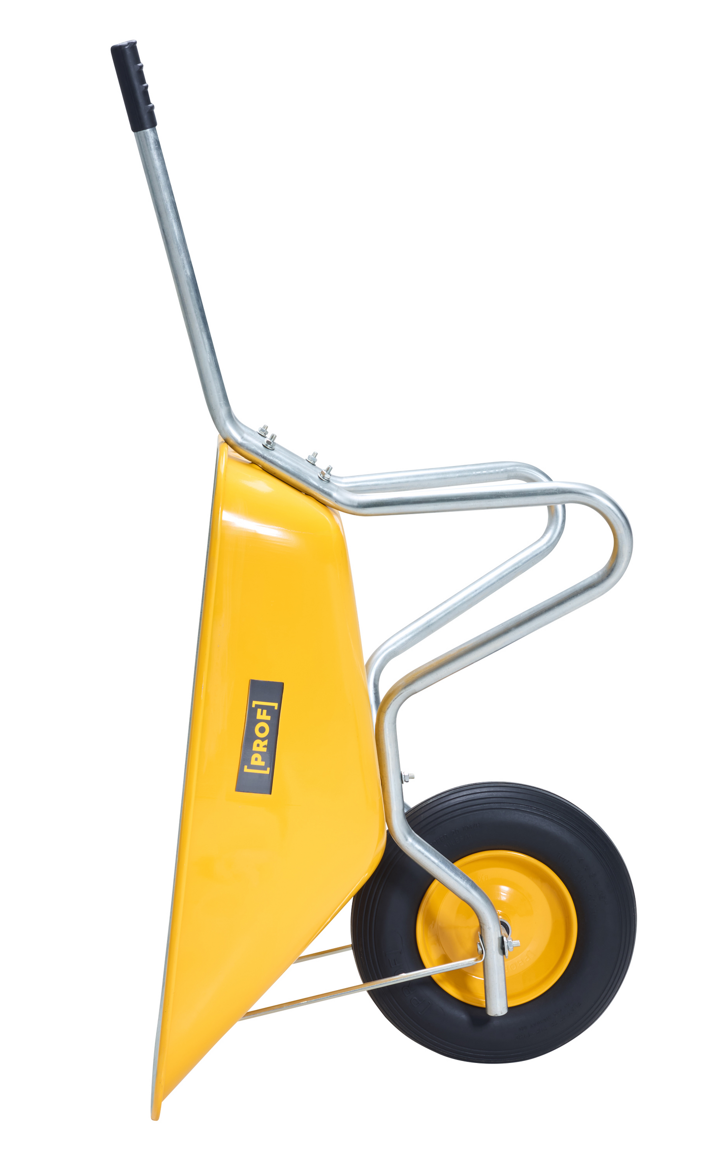 Kottikärryt Prof 120L keltainen puhkeamattomalla renkaalla