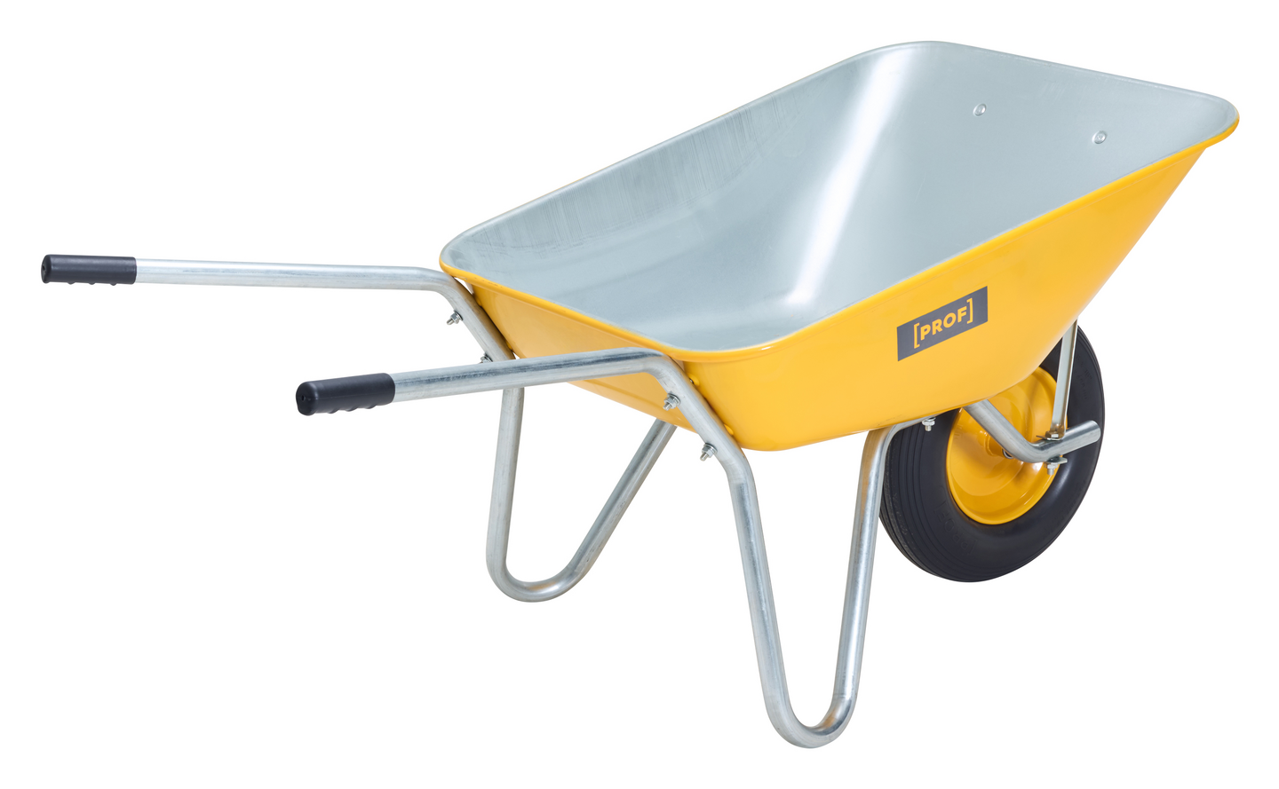 Kottikärryt Prof 120L keltainen puhkeamattomalla renkaalla
