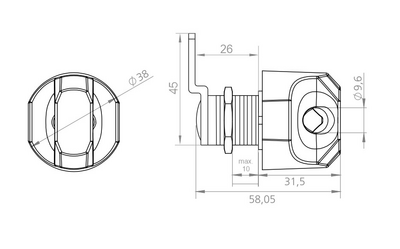 Kalustelukko PROF riippulukolle, suojattu