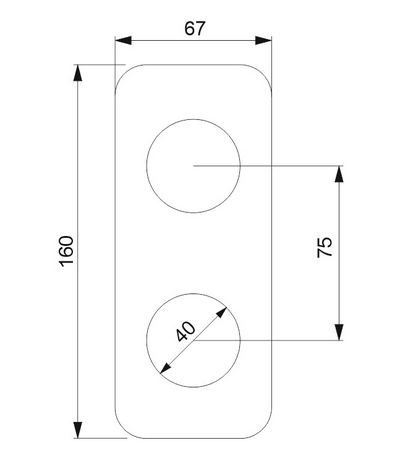 Peitekilpi PROF 67x160x2mm kiillotettu ruostumaton teräs