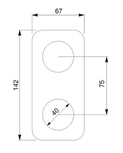 Peitekilpi PROF 67x142x2mm kiillotettu ruostumaton teräs
