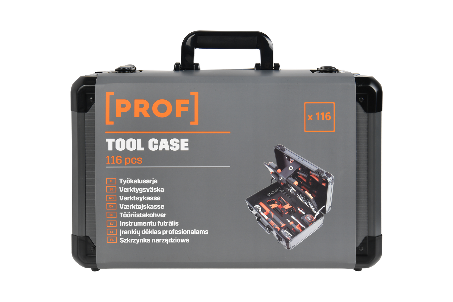 Työkalusarja PROF 116-osainen salkussa