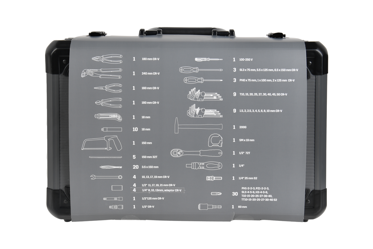 Työkalusarja PROF 116-osainen salkussa
