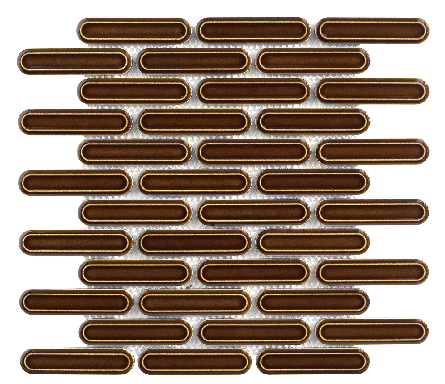 Mosaiikki Cello Dublin 2,3x9,7 (30x30,6) kiiltävä ruskea
