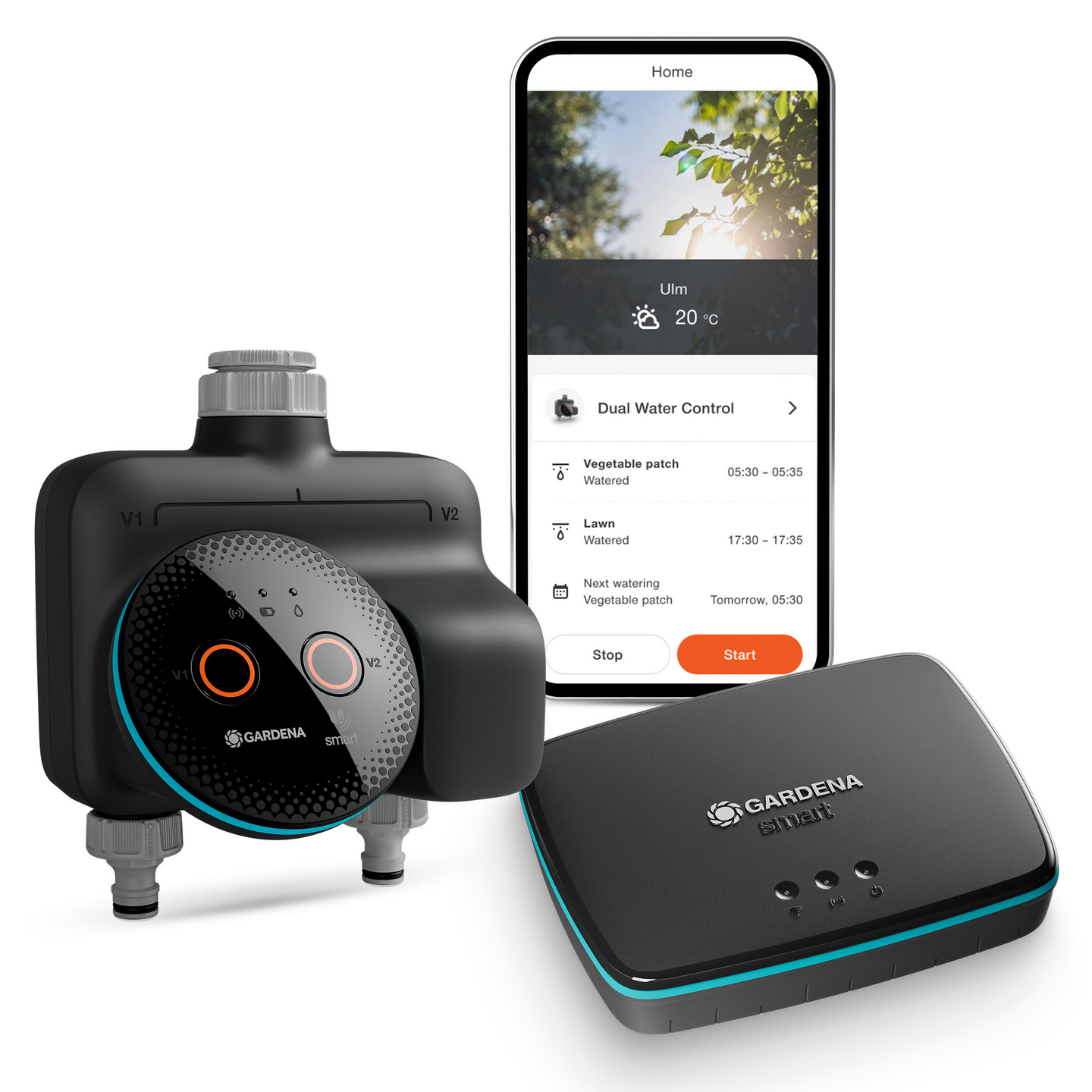 Kastelunohjain GARDENA smart dual Water Control 19044