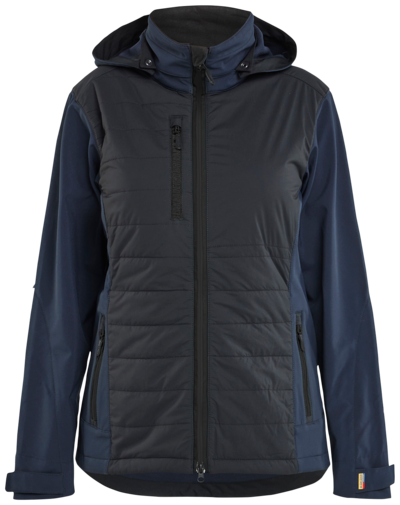 HYBRIDJACKA BLÅKLÄDER DAM MÖRK, MARINBLÅ/SVART S