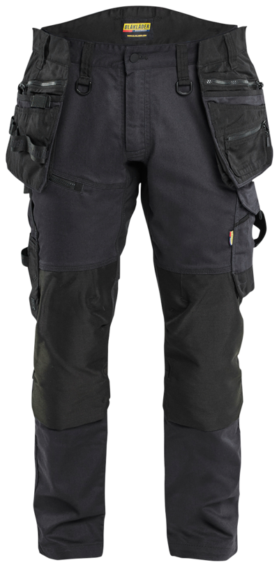 HANTVERKSBYXA BLÅKLÄDER MED STRETCH, SVART/SVART C48