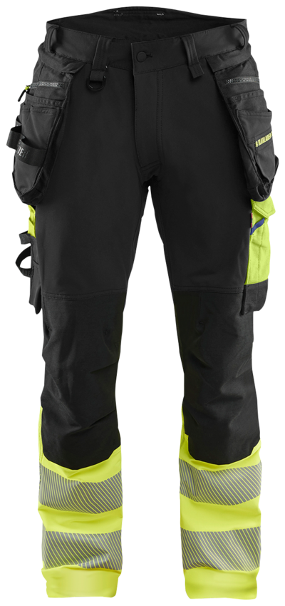 VARSELBYXA BLÅKLÄDER 1125 1648 S/G C146, SVART/VARSELGUL 4VSTRETCH