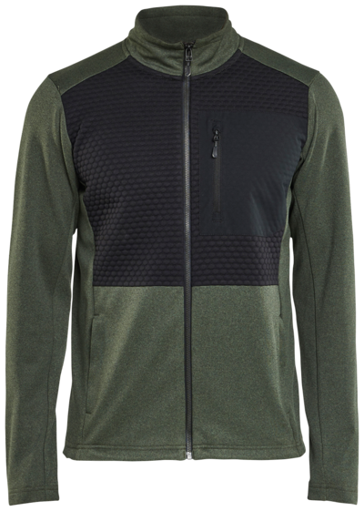 TRÖJA BLÅKLÄDER FULL ZIP HÖSTGRÖN/SVART, L