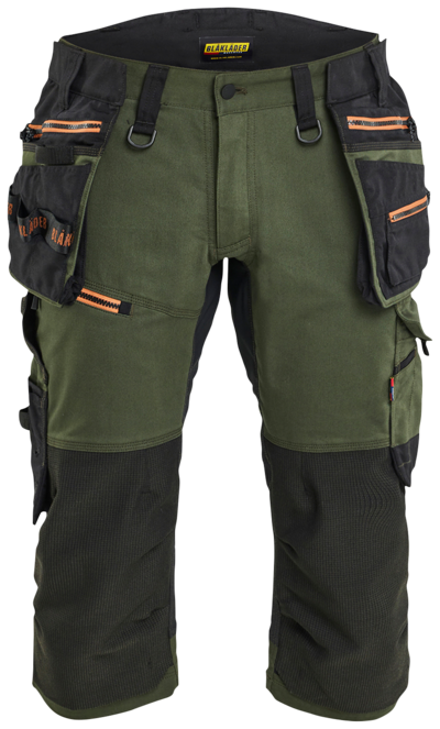 PIRATBYXA BLÅKLÄDER MED STRETCH, SKOGSGRÖN/ROST C50