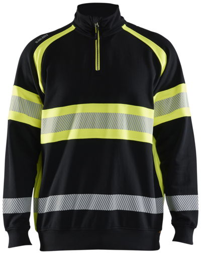 VARSELTRÖJA BLÅKLÄDER 3553 1158, SVART/VARSELGUL S