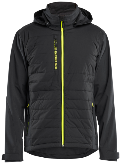 HYBRIDJACKA BLÅKLÄDER SVART/VARSELGUL, XXL