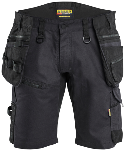 HANTVERKSSHORTS BLÅKLÄDER MED STRETCH, SVART/SVART C48