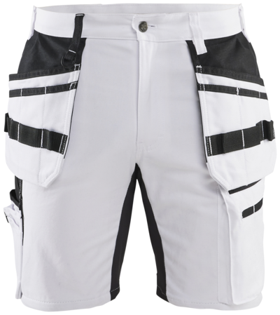 MÅLARSHORTS BLÅKLÄDER 1911 1000 MED, STRETCH VIT/SVART C50