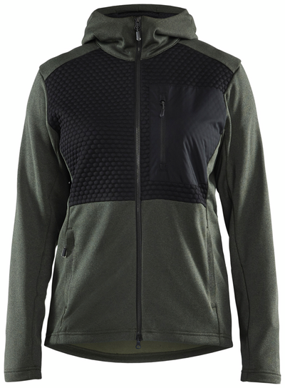 LUVTRÖJA BLÅKLÄDER 3542 2533 FULL ZIP, DAM HÖSTGRÖN/SVART XS