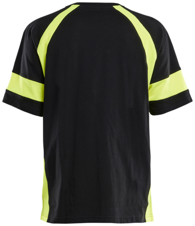 T-SHIRT BLÅKLÄDER MED VARSEL, SVART/VARSELGUL 4XL