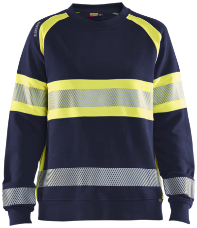 VARSELTRÖJA BLÅKLÄDER 3409 1158 DAM, MARINBLÅ/VARSELGUL XS