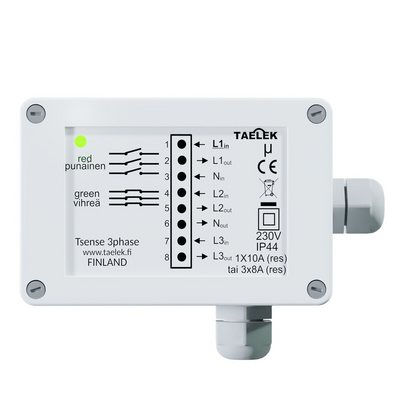 Kellokytkin Ecodesign Tsense 3phase IP44 3x8A A