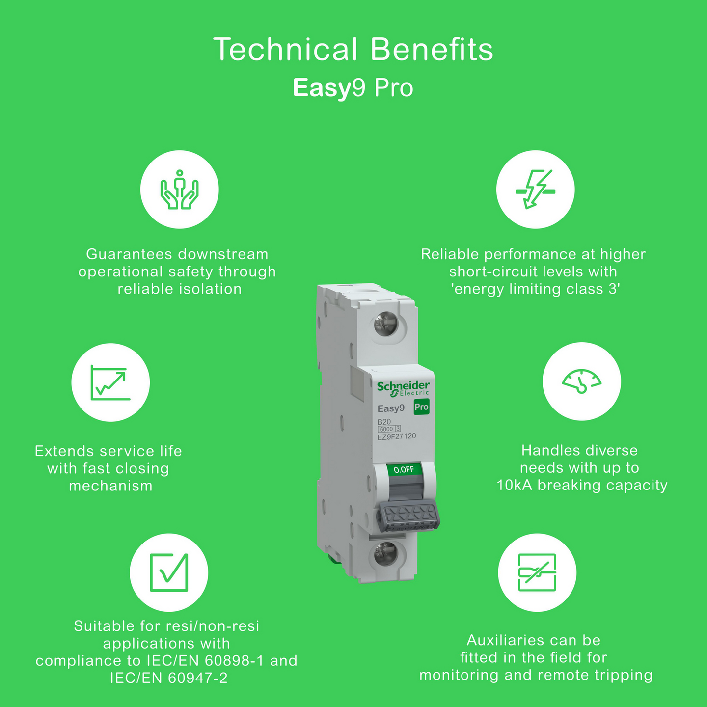 Johdonsuojakatkaisija Schneider Electric Easy9 MCB 1b20 6kA