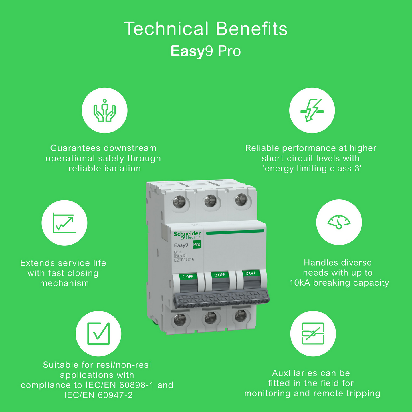 Johdonsuojakatkaisija Schneider Electric Easy9 MCB 3b16 6kA