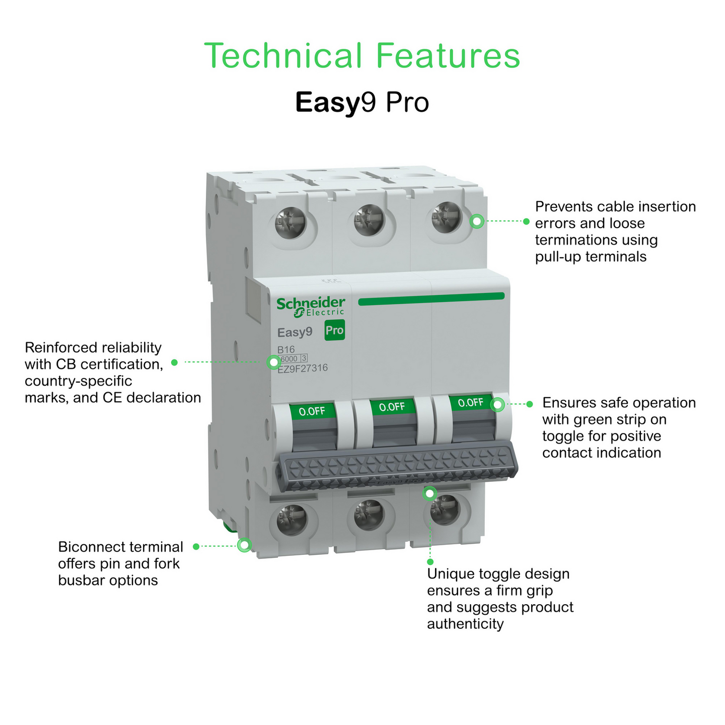 Johdonsuojakatkaisija Schneider Electric Easy9 MCB 3b16 6kA