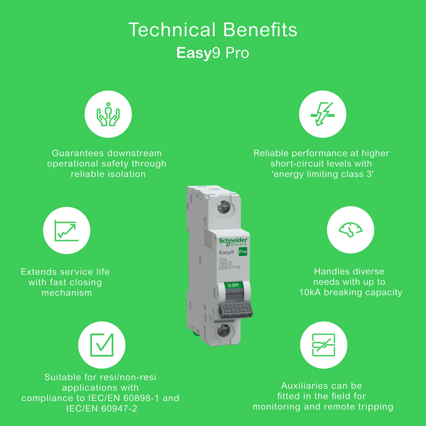 Johdonsuojakatkaisija Schneider Electric Easy9 MCB 1c16 6kA