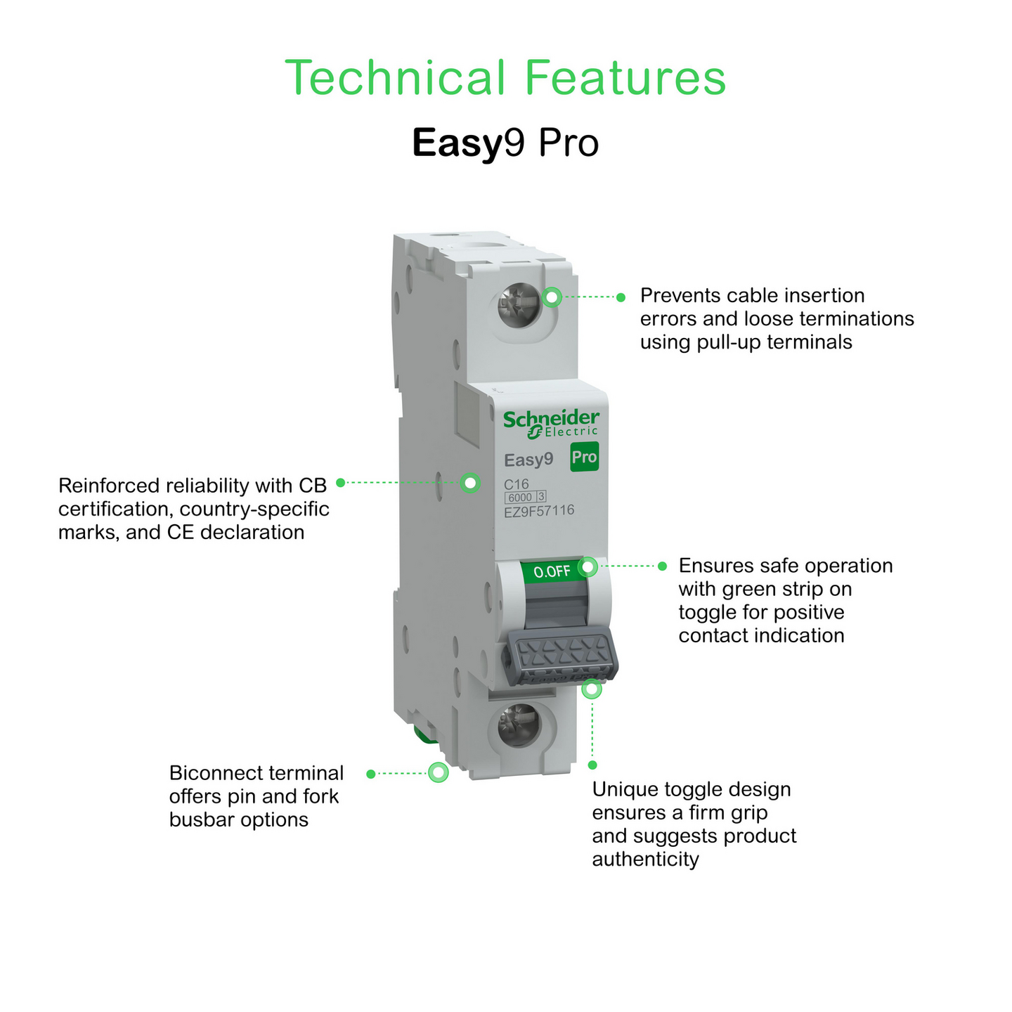 Johdonsuojakatkaisija Schneider Electric Easy9 MCB 1c16 6kA