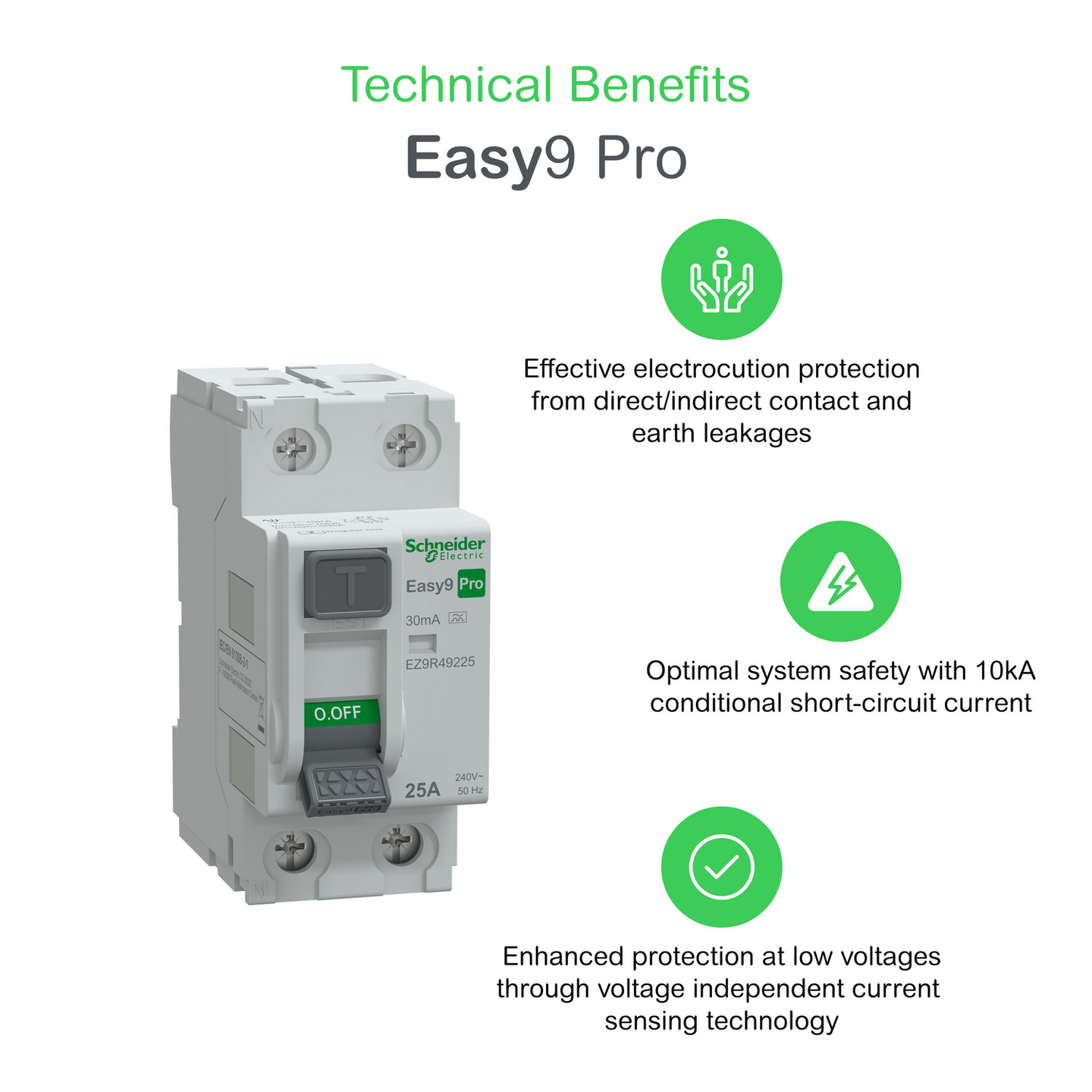 Vikavirtasuojakytki Schneider Electric Easy9 RCCB 2p 25a 30mA A