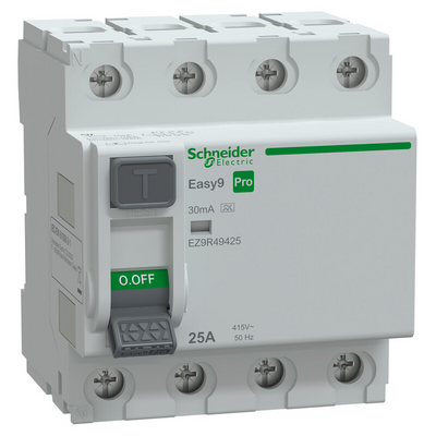 Vikavirtasuojakytkin Schneider Electric Easy9 RCCB 4p 25a 30mA A