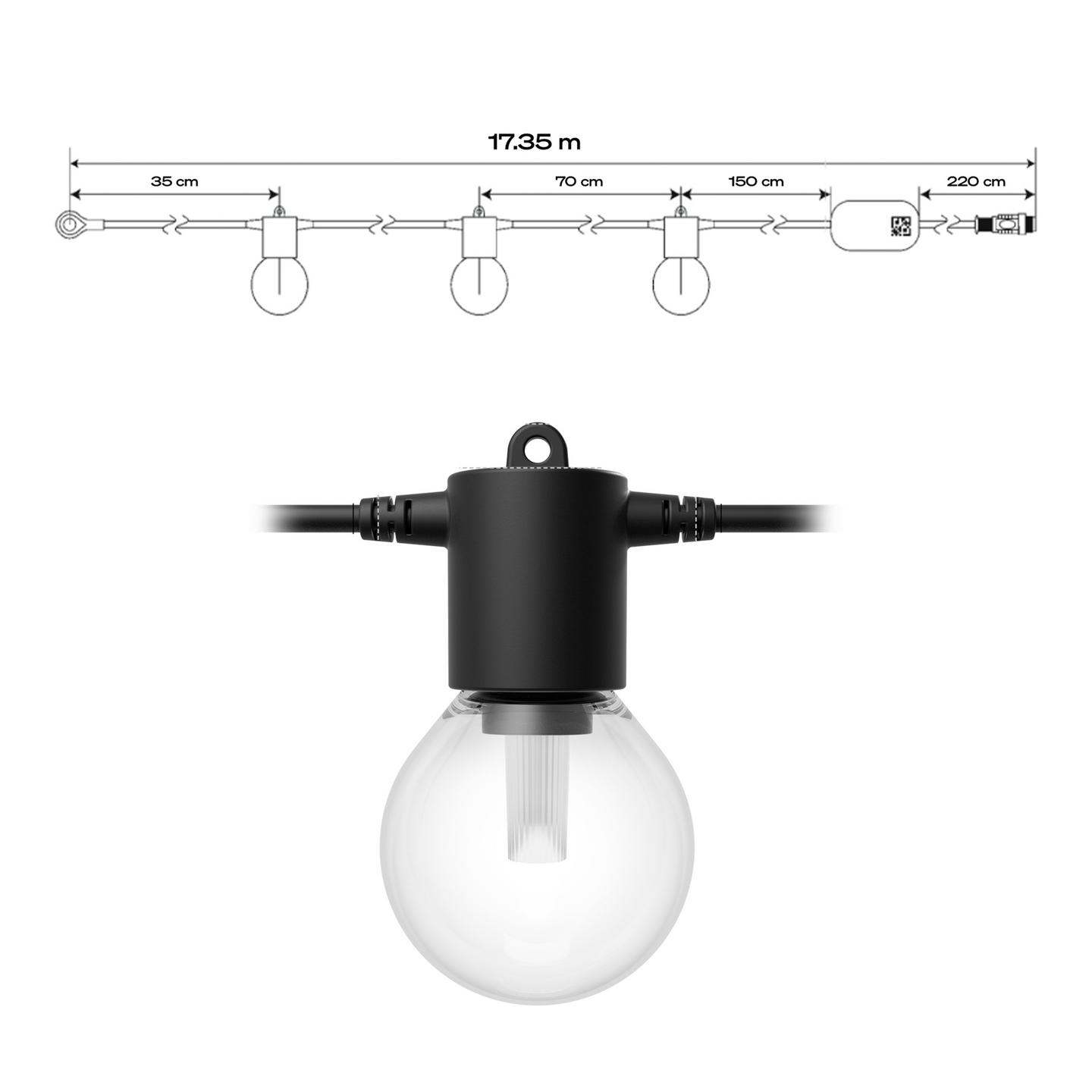 Led-valosarja PHILIPS HUE FESTAVIA Globe 20 14m 1000-20000K