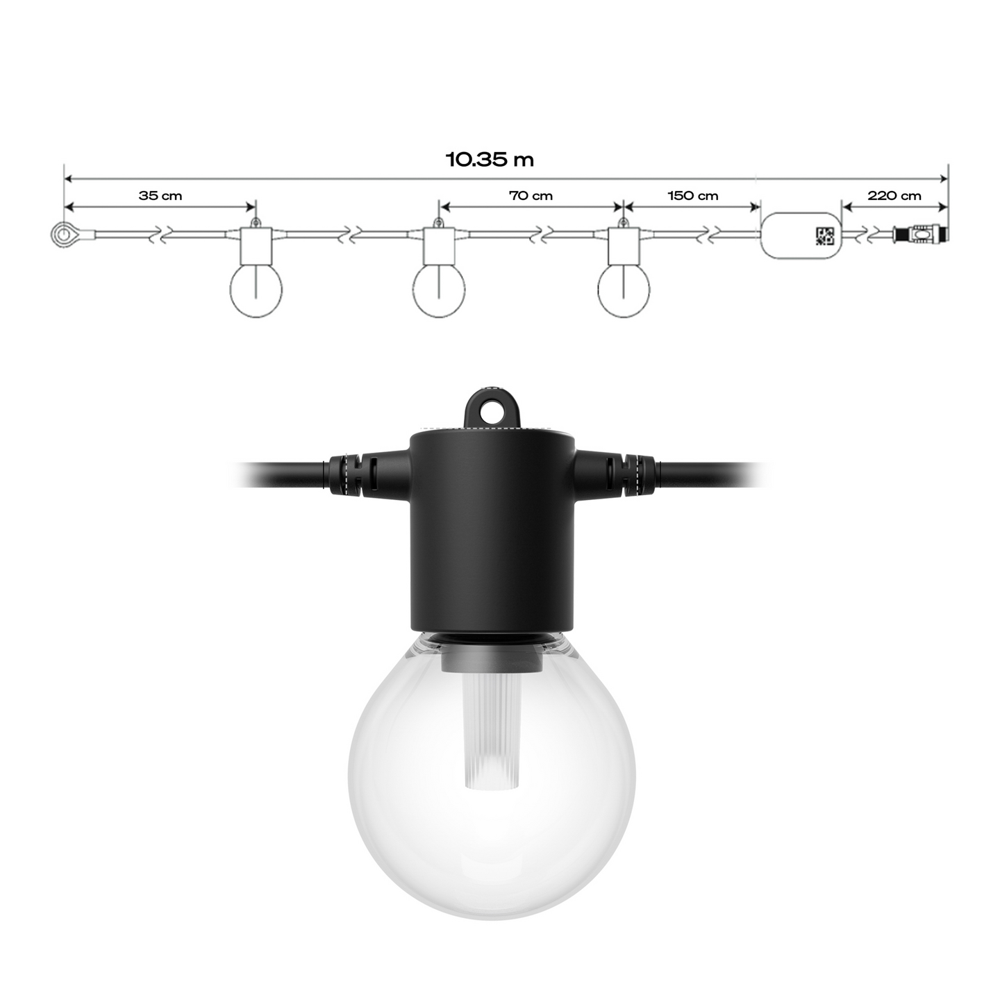 Led-valosarja PHILIPS HUE FESTAVIA Globe 10 7m 1000-20000K