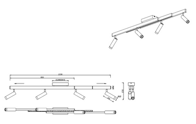 Spottivalaisin TRIO Zeno 4xled 5,5W 650lm + led 12W 1500LM 4-os harj alumiini
