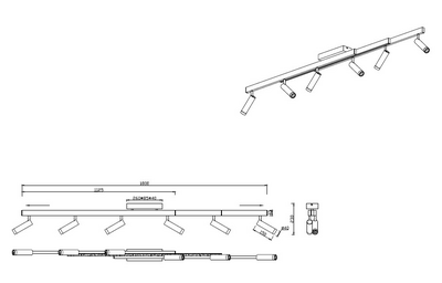 Spottivalaisin TRIO Zeno 6xled 5,5W 650lm + led 18W 220LM 6-os mattamusta