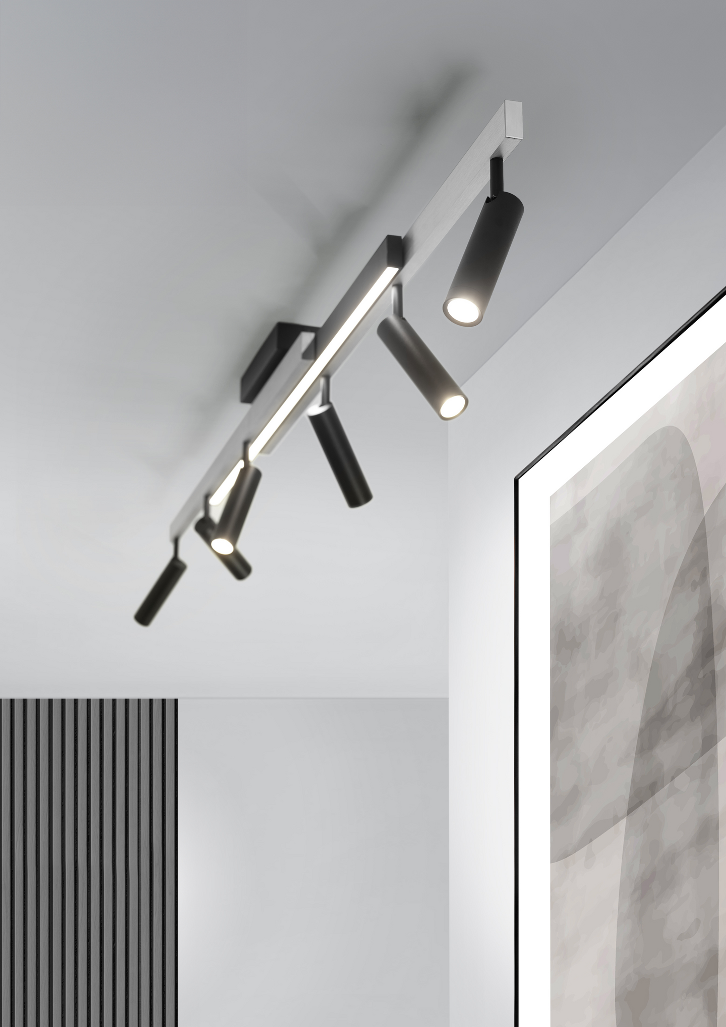 Spottivalaisin TRIO Zeno 6xled 5,5W 650lm + led 18W 220LM 6-os harjattu alumiini