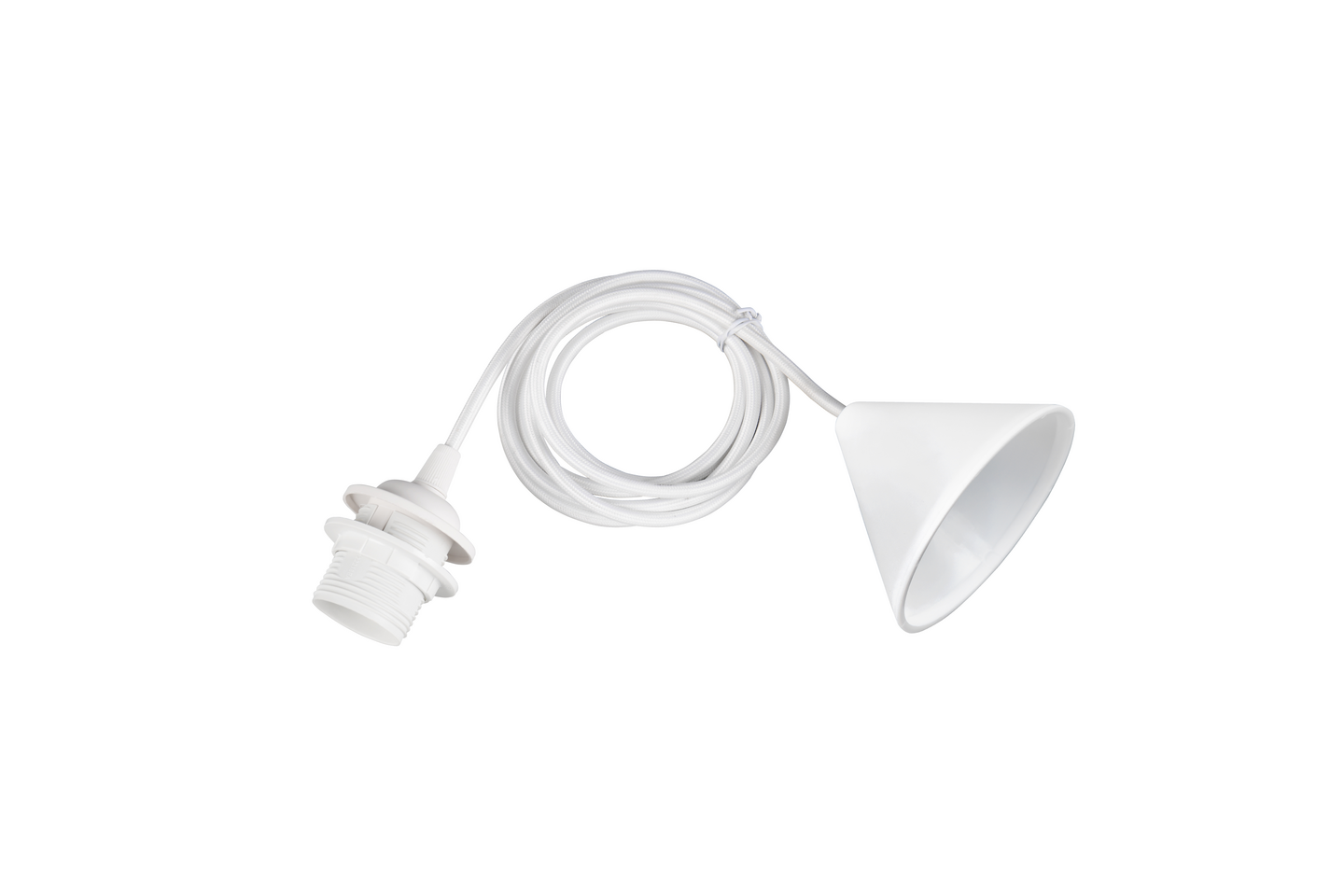 Valaisinripustusjohto TRIO Sala E27 2m valkoinen tekstiilijohdolla