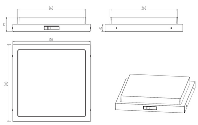 Ulkokattovalaisin TRIO Bermejo led 14W 1450lm 30x30cm antrasiitti