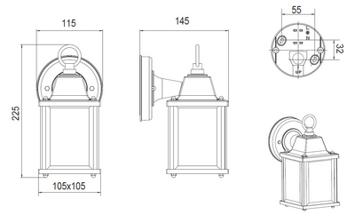 Ulkoseinävalaisin TRIO Mirande E27 rustiikki